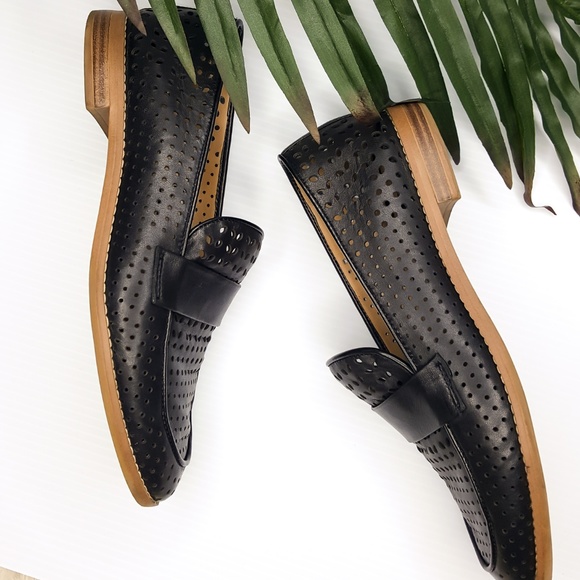 Franco Sarto Hudley Black Perforated Loafers 7M - Picture 3 of 5